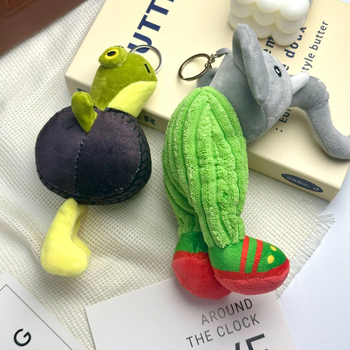 Плюшен ключодържател с животински мотиви: слон и жаба, супер мека къса плюш, пълнеж PP памук, за възраст 14+