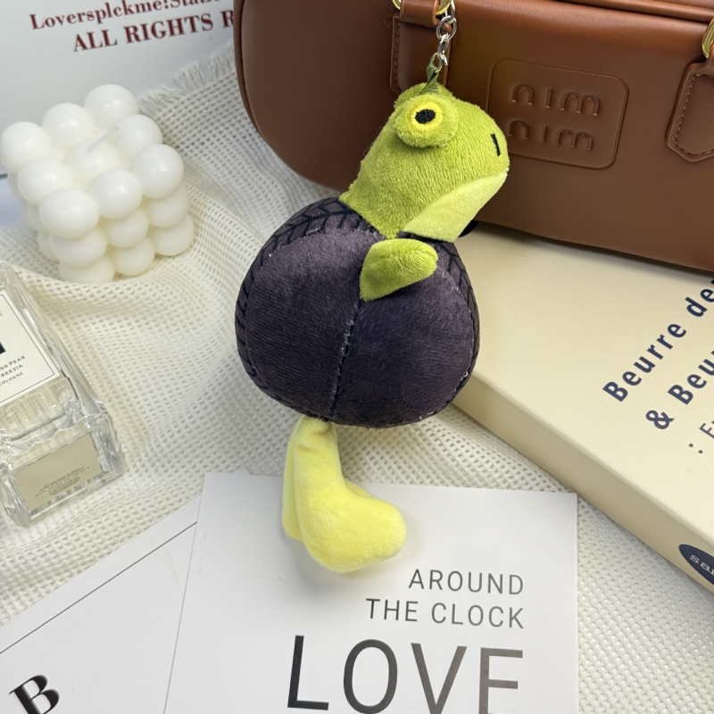 Плюшен ключодържател с животински мотиви: слон и жаба, супер мека къса плюш, пълнеж PP памук, за възраст 14+