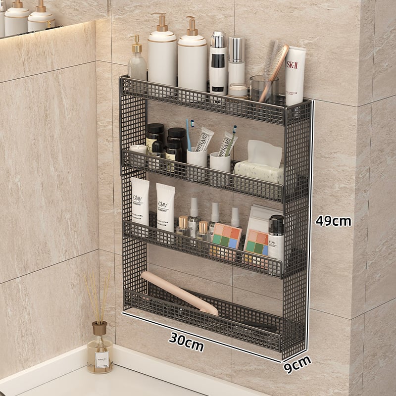 Raft de baie montat pe perete, din metal, 2 etaje, finisaj vopsire la cuptor, certificat CE UE