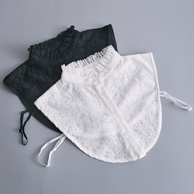 Korejska čipkasta bluza s odvojivim vintage ovratnikom (Materijal: najlon vlakno; Sezona: proljeće 2022; Uzrast: odrasli)