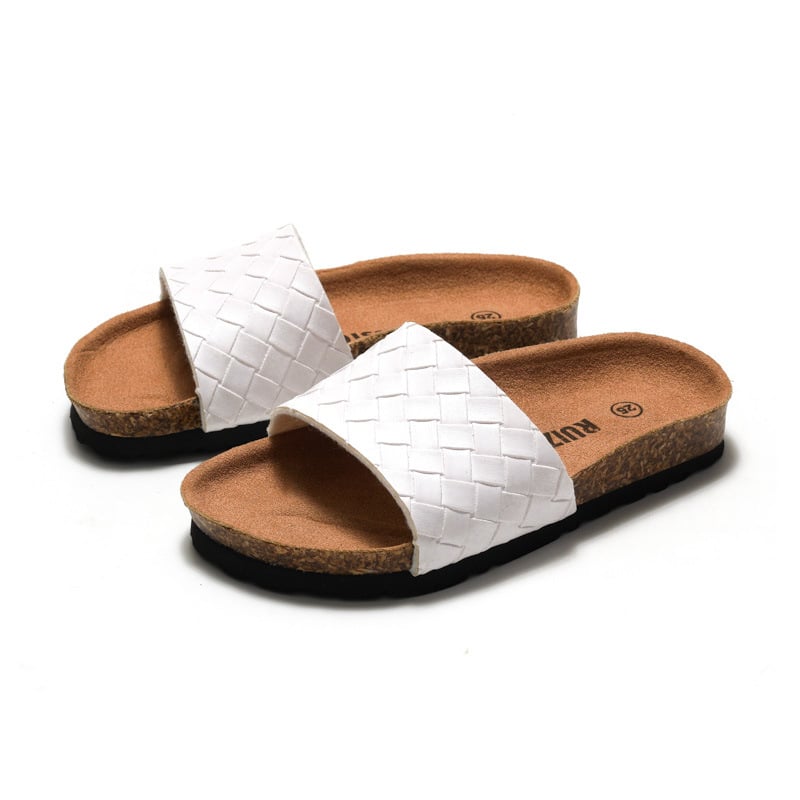 Dječje sandale od pluta za ljeto - Unisex, gornji dio PU, prugasti uzorak, gumena potplat, za dob 1-3 godine