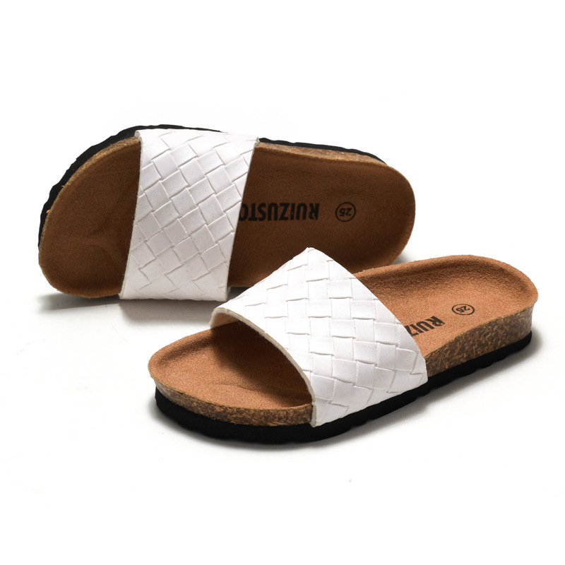 Dječje sandale od pluta za ljeto - Unisex, gornji dio PU, prugasti uzorak, gumena potplat, za dob 1-3 godine