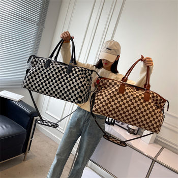 Putnička torba karirani uzorak, kapacitet 20–35L, Oxford tkanina, preko ramena, lagana i vodootporna