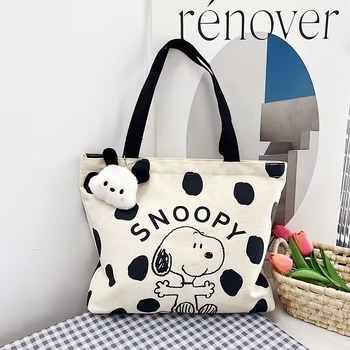 Platnena torba sa Snoopy otiskom, torba za preglede trudnica, velika kapaciteta