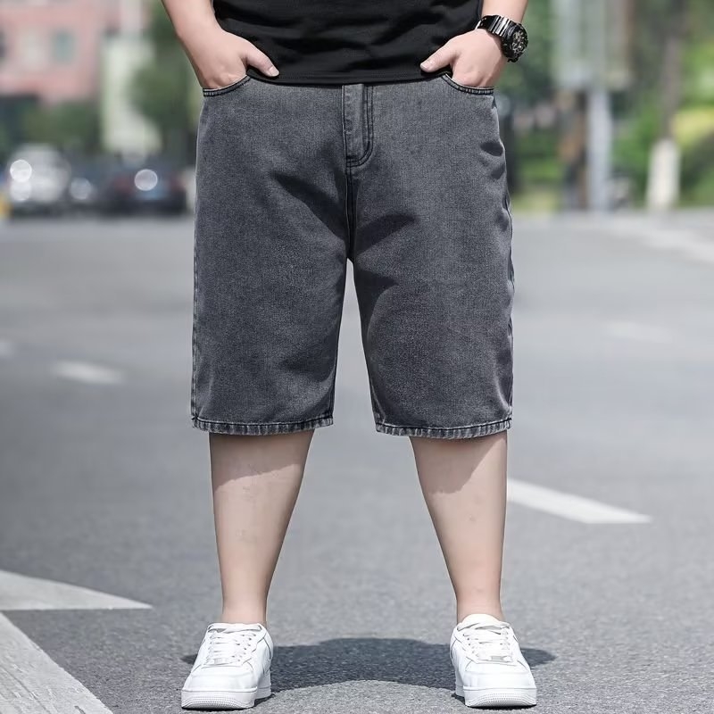 Ανδρικά τζιν σορτς - Πολυεστέρας, Ημιμήκος, 80% πολυεστέρας, Μικροελαστικότητα, Μινιμαλιστικό στυλ