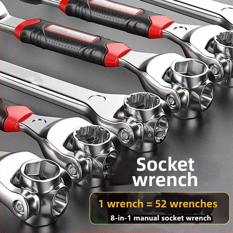 Hüvelykes kulcs – Többfunkciós autógumi javító eszköz forgófejjel, magas széntartalmú acél