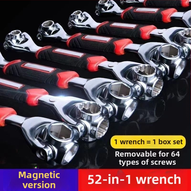 Zásuvkový kľúč – viacúčelový nástroj na opravu pneumatík auta s otáčajúcou sa hlavou, oceľ s vysokým obsahom uhlíka