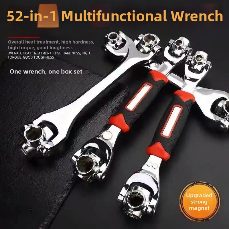 Zásuvkový kľúč – viacúčelový nástroj na opravu pneumatík auta s otáčajúcou sa hlavou, oceľ s vysokým obsahom uhlíka