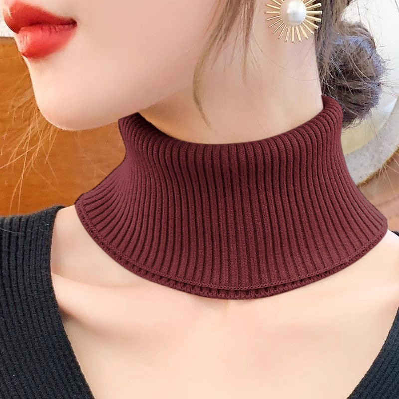 Ženski topli šal za vrat, debeli pleteni lažni ovratnik, warp-knitted poliester, zadržava toplinu, zima