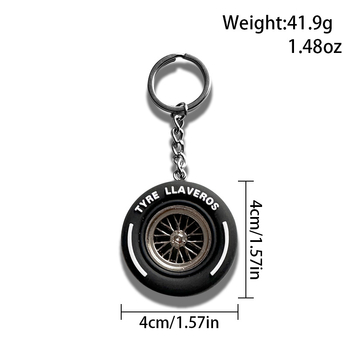 Ключодържател с форма на гума, мек каучук, модерен минималистичен автомобилен аксесоар (готов за подарък)