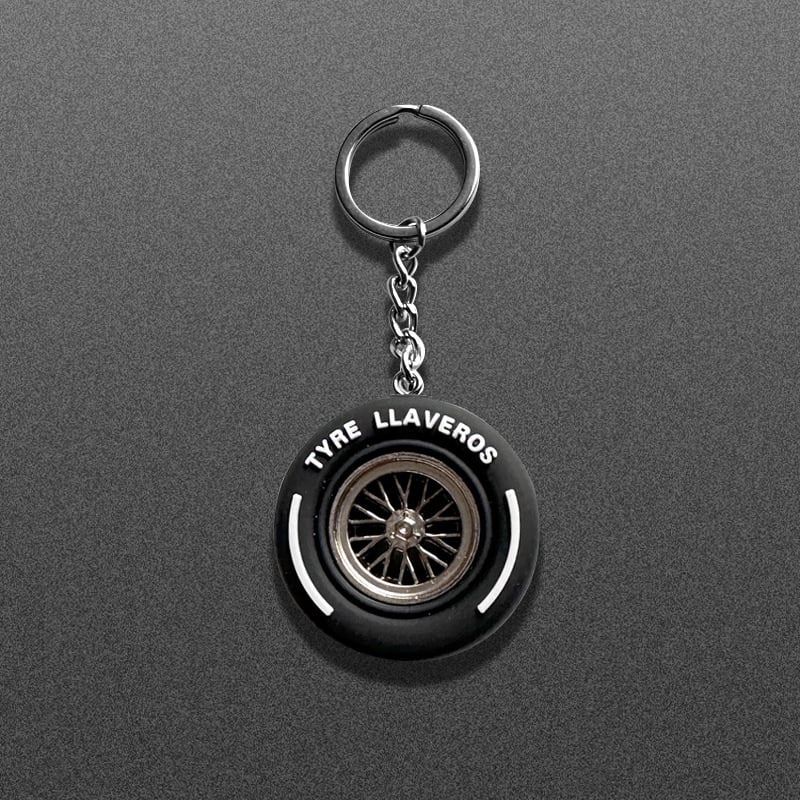 Ключодържател с форма на гума, мек каучук, модерен минималистичен автомобилен аксесоар (готов за подарък)