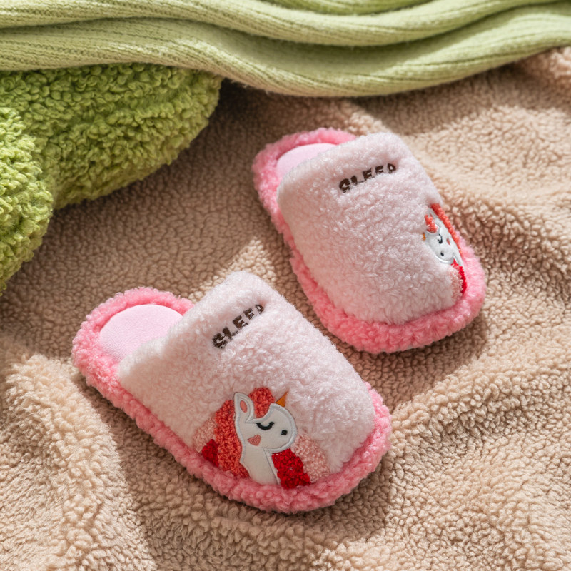 Papuci de copii din fleece, cu degete acoperite – unisex, model animal, talpă PVC, anti-derapare, călduroase, pentru 1–12 ani, Iarna 2025