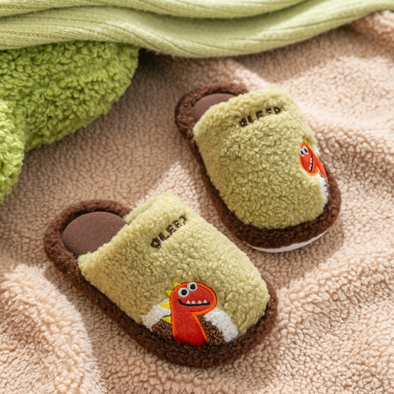 Papuci de copii din fleece, cu degete acoperite – unisex, model animal, talpă PVC, anti-derapare, călduroase, pentru 1–12 ani, Iarna 2025