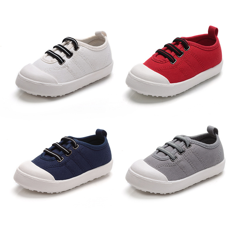 Dječje platnene tenisice s ukrasnim vezicama, unisex, korejskog stila, niski profil, platnena gornja strana, plastična potplat