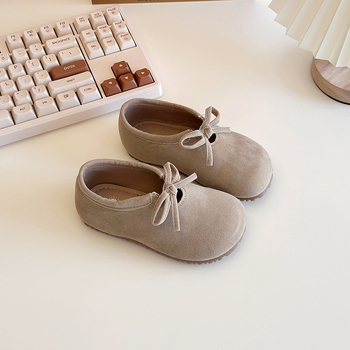 Djevojčice loafers u korejskom stilu, retro dizajn; gornji PU, đon od gume, Velcro zatvaranje, prozračne, protuklizne