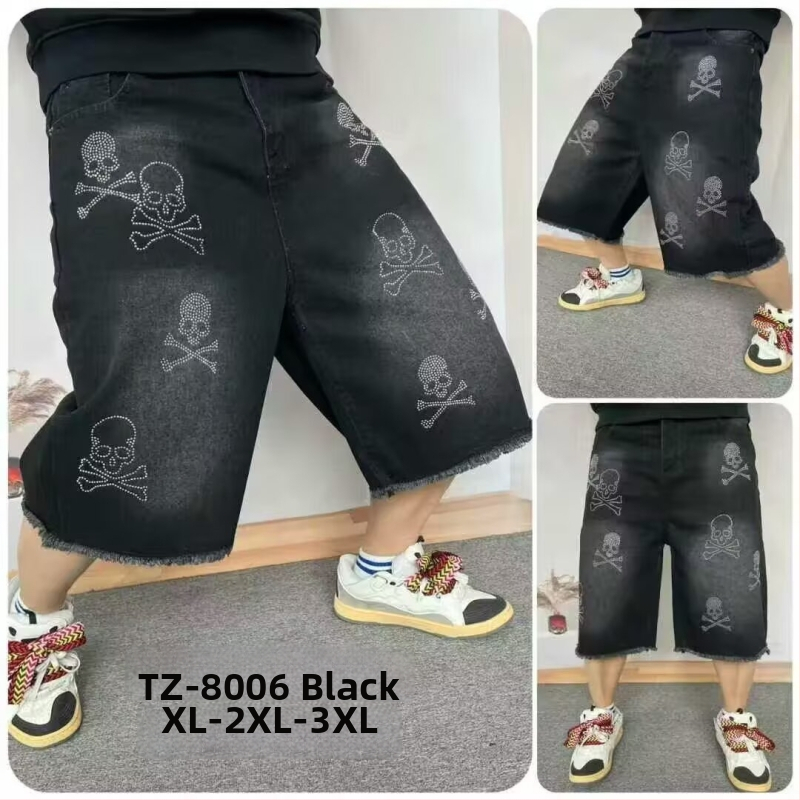 Unisex džínové capri šortky, bavlnená zmes, mikroelastické, rovný strih, leto