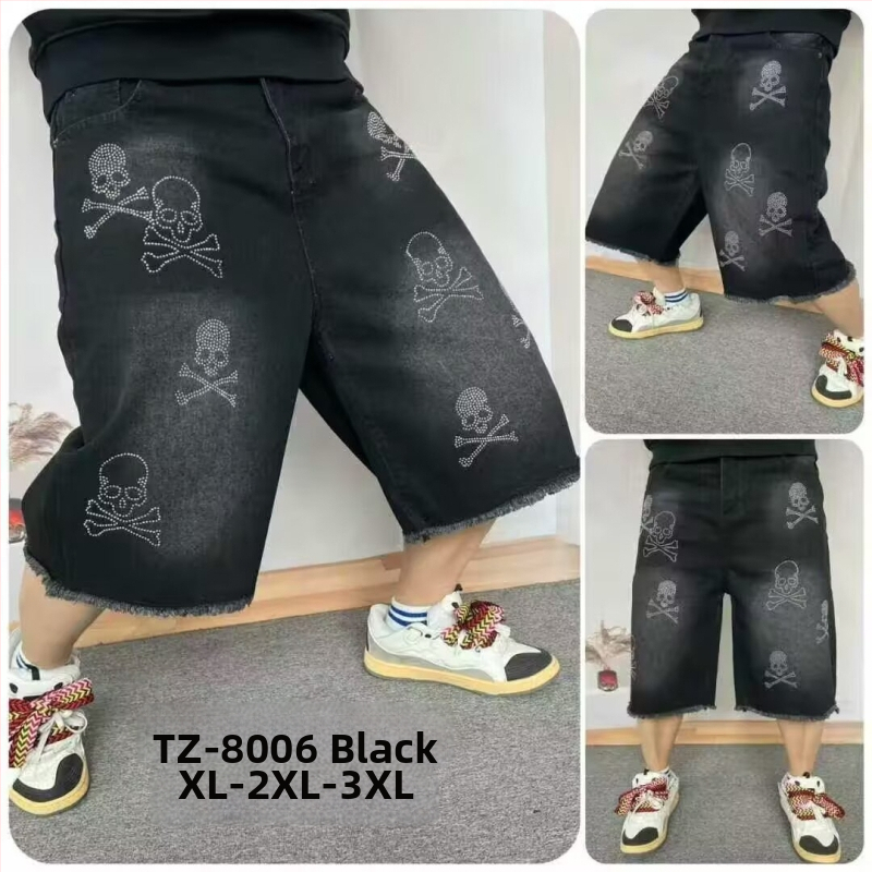 Unisex džínové capri šortky, bavlnená zmes, mikroelastické, rovný strih, leto