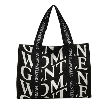 Geantă tote din pânză pentru femei, stil stradal, închidere cu fermoar, căptușeală din poliester, formă orizontală dreptunghiulară, două bretele de umăr