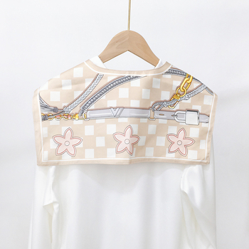 Лек шал с възел, принтирана имитация на коприна, декоративен шал за яка