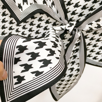 Лек шал с възел, принтирана имитация на коприна, декоративен шал за яка