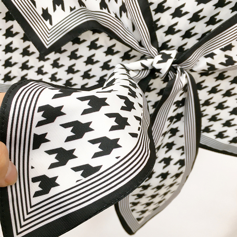 Лек шал с възел, принтирана имитация на коприна, декоративен шал за яка