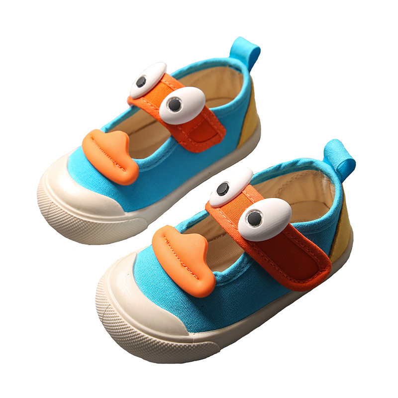 Dječje unutarnje platnene tenisice – Cartoon motiv, Velcro kopčanje, Prozračna guma, Niska visina