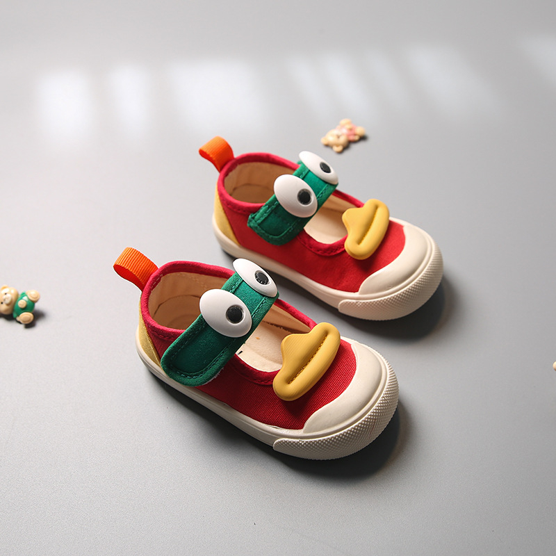 Dječje unutarnje platnene tenisice – Cartoon motiv, Velcro kopčanje, Prozračna guma, Niska visina