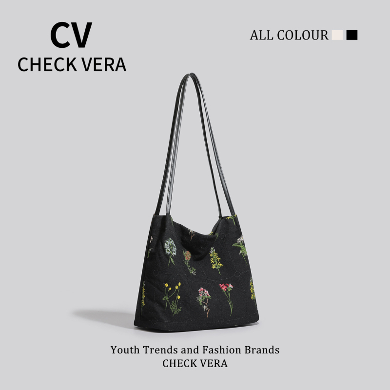Torbica bucket tote od platna s crossbody remenom i skrivenim džepom na zip