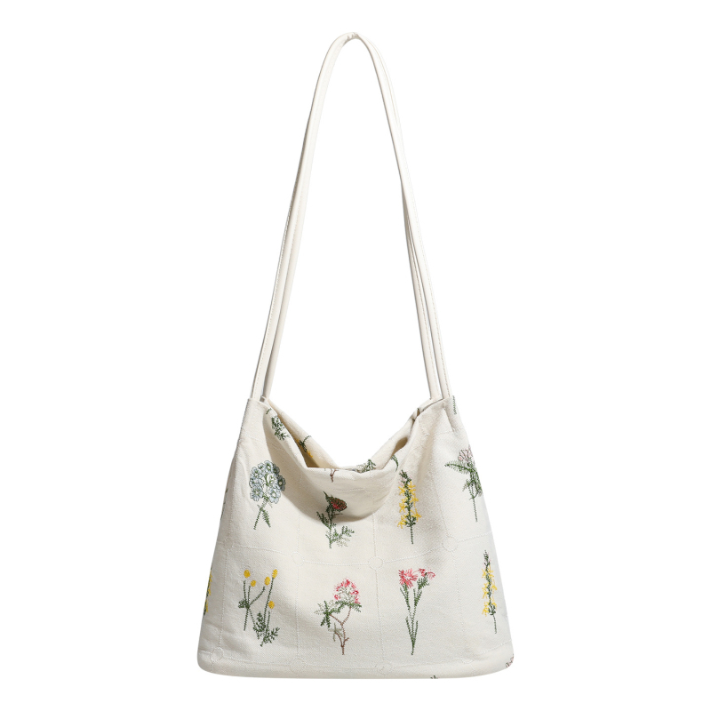 Torbica bucket tote od platna s crossbody remenom i skrivenim džepom na zip