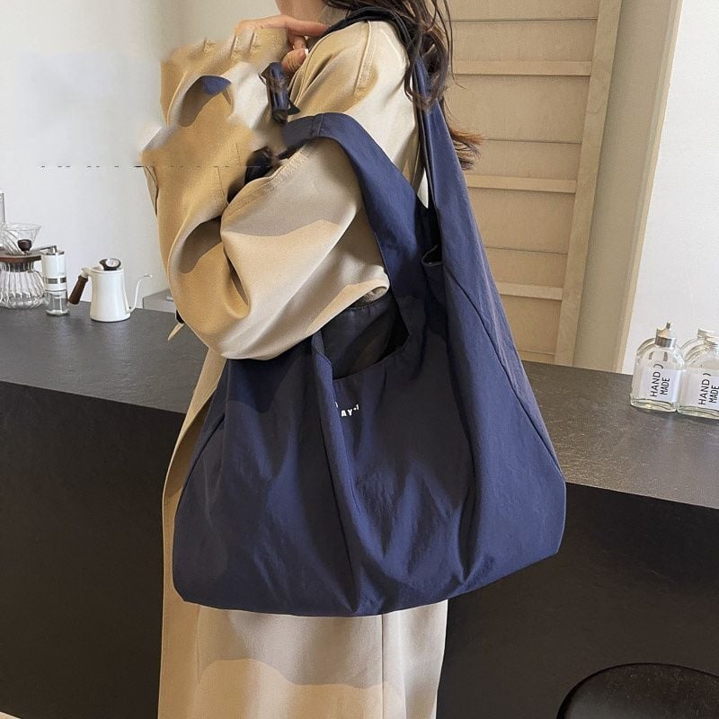 Мини Tote чанта, унисекс, полиестер с оксфордова подплата, корейски стил, пролет 2024