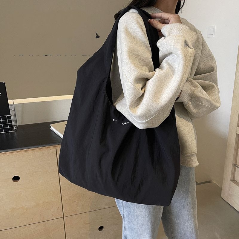 Мини Tote чанта, унисекс, полиестер с оксфордова подплата, корейски стил, пролет 2024