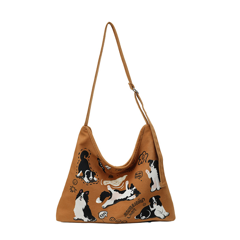 Geantă de pânză Tote - stil urban minimalist, închidere cu fermoar, formă pătrată, buzunar interior patch, buzunar ID, cu o singură curea