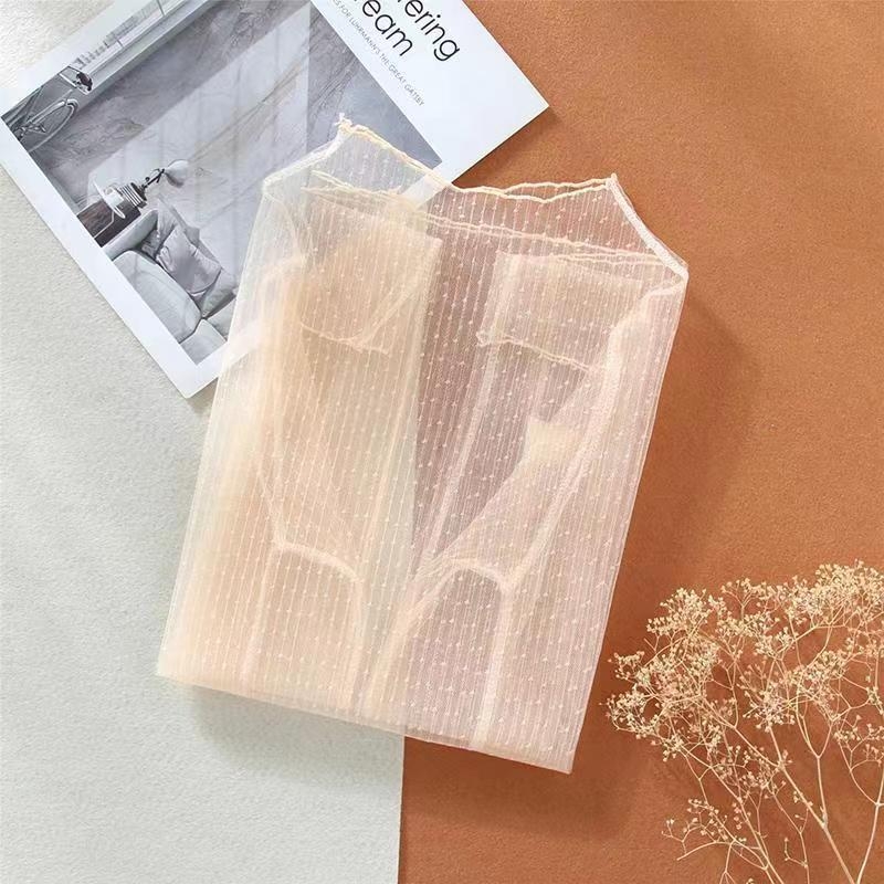 Ženska mrežasta bluza s točkastim uzorkom, dugi čipkasti rukavi, pulover stil, polu-visoki vrat