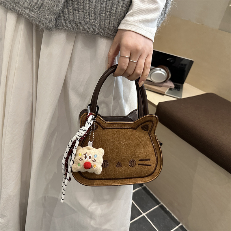 Slatka mačja sedlasta torba – mini crossbody torba za jesen-zimu 2025