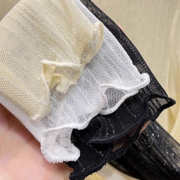 Top transparent pentru femei din plasă, cu căptușeală din dantelă, guler rotund, mâneci lungi, croială slim, poliester