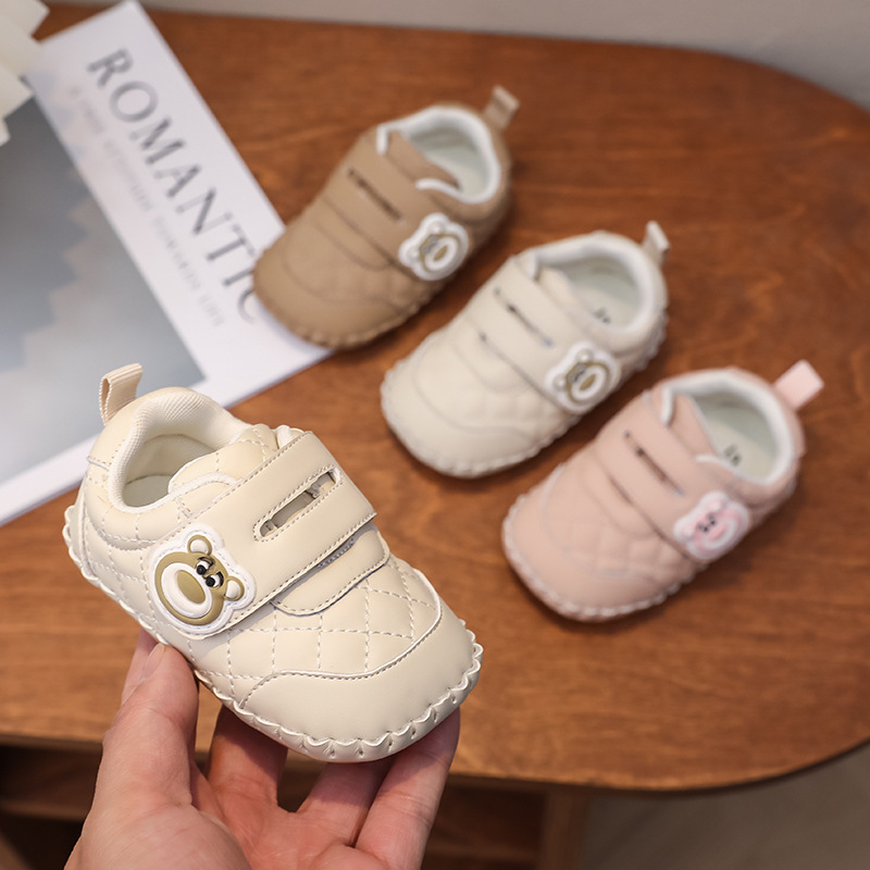 Cipelice za bebe 12–36 mjeseci, unisex, gornji dio od mikrovlakne kože, Velcro zatvarač, protuklizna potplat
