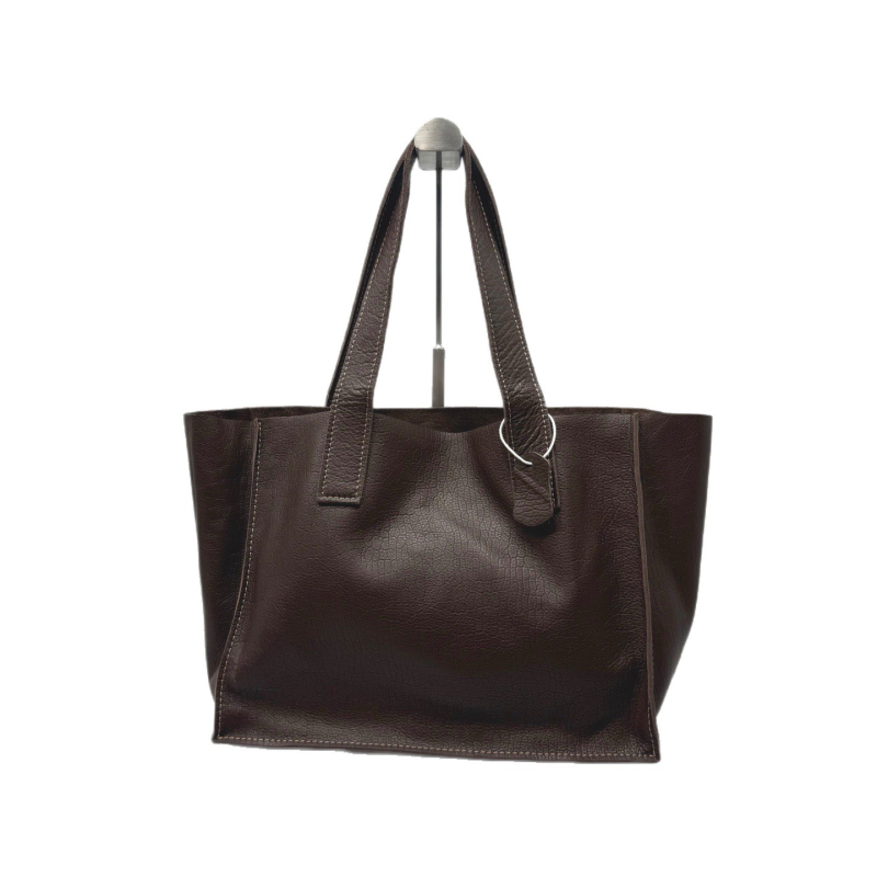 Tote torba od prave ovčje kože, otvoreni vrh, dvostruke naramenice, unutarnji džepovi za telefon i dokumente, zimska kolekcija 2025