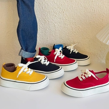 Dječje platnene tenisice u korejskom stilu (PU gornji dio, gumeni potplat, prozračna mrežasta podstava, niski model, unisex)