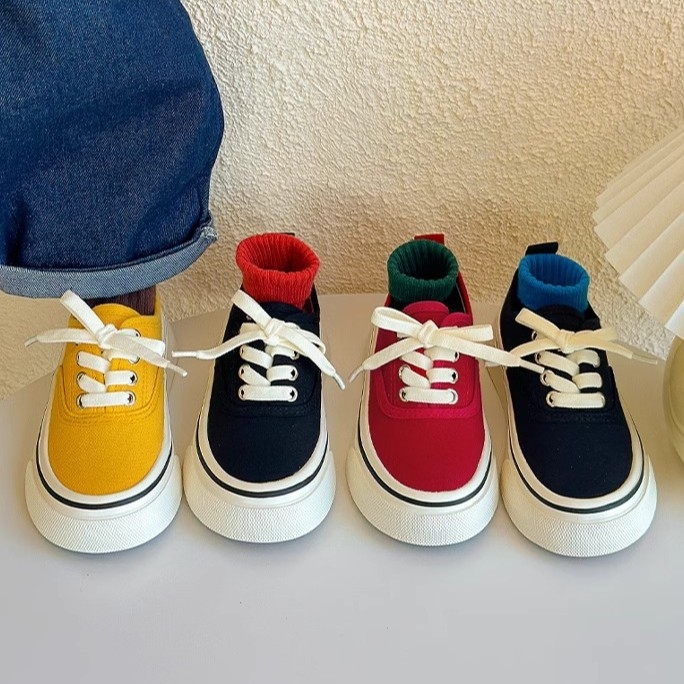 Dječje platnene tenisice u korejskom stilu (PU gornji dio, gumeni potplat, prozračna mrežasta podstava, niski model, unisex)