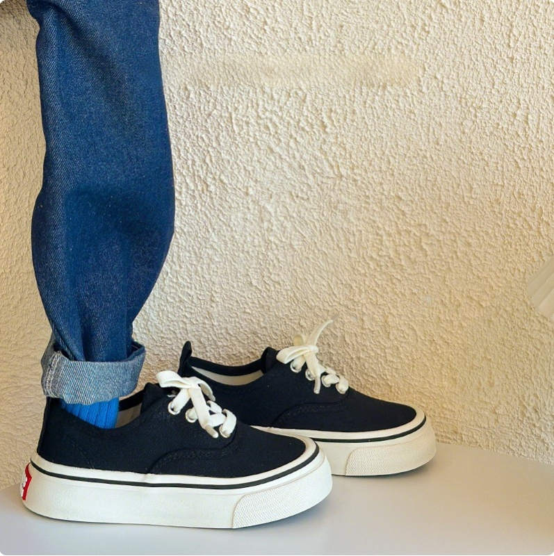 Dječje platnene tenisice u korejskom stilu (PU gornji dio, gumeni potplat, prozračna mrežasta podstava, niski model, unisex)