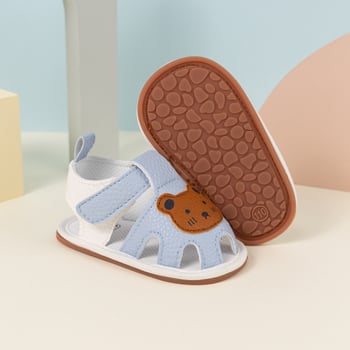 Bejbi sandale za ljeto, prozračne, PU đon, Velcro zatvarač, protuklizne, za 6–12 mjeseci