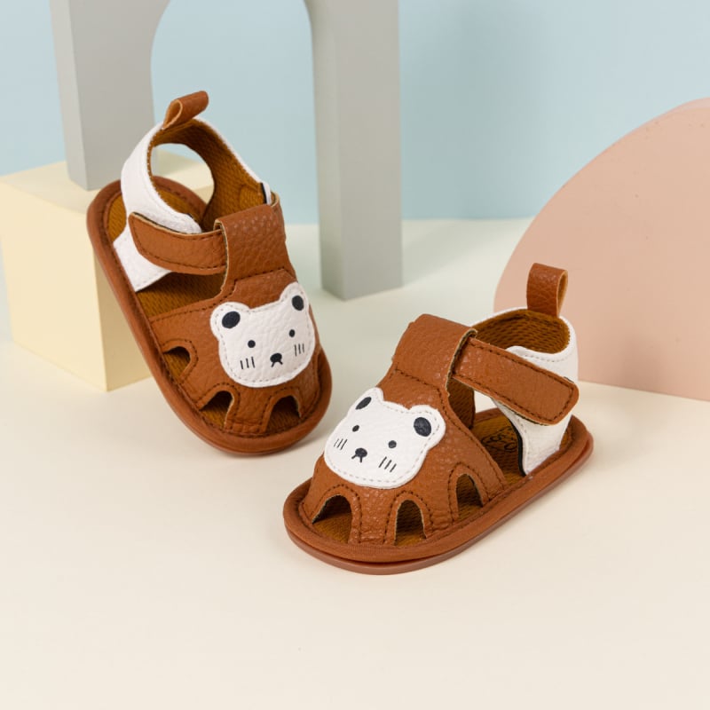 Bejbi sandale za ljeto, prozračne, PU đon, Velcro zatvarač, protuklizne, za 6–12 mjeseci