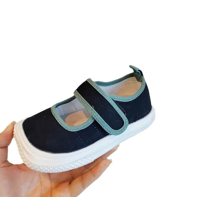 Pantofi sport de copii din canvas cu Velcro, vârf drept, stil coreean, pentru vârste 1-12 ani