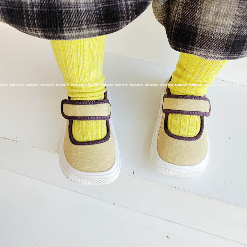 Pantofi sport de copii din canvas cu Velcro, vârf drept, stil coreean, pentru vârste 1-12 ani