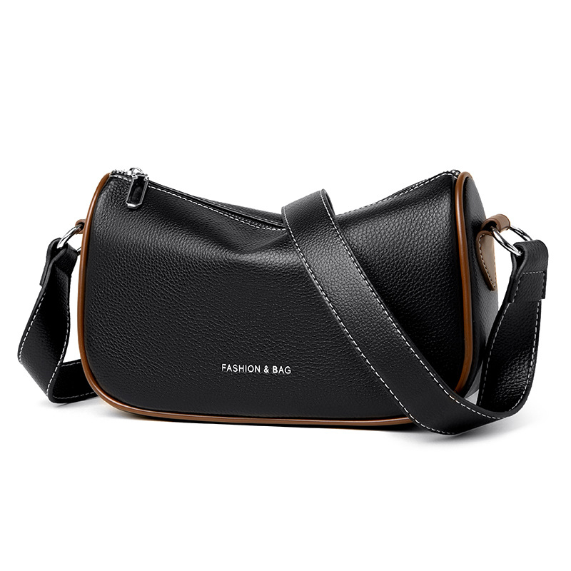 Torba od prave kože, prva sloja teleće kože, mala kvadratna crossbody torba, vodoravni oblik, zatvarač na zip, gradski minimalizam