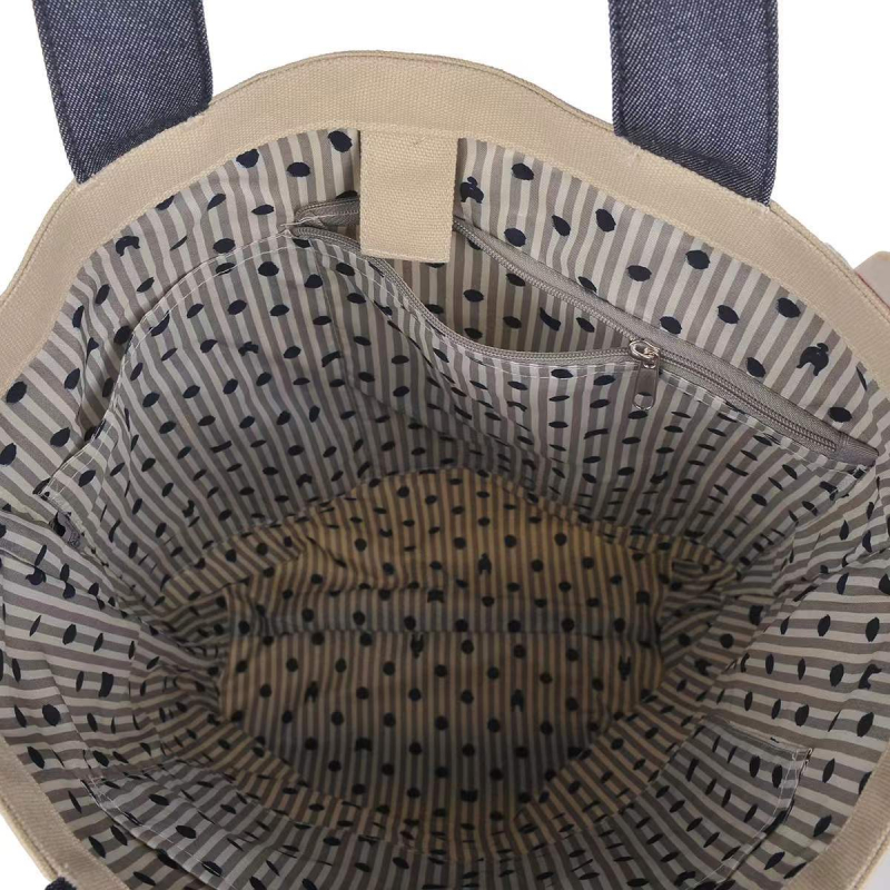 Torba za rameno od platna s izšivenom mačkom, gradski stil, vertikalni kvadratni oblik, magnetsko zatvaranje, tiskana izvezenost