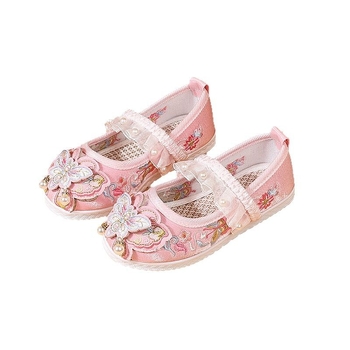 Pantofi copii din pânză, cu broderie, stil Republica Chineză, pentru vârste 4–12 ani, primăvara 2025