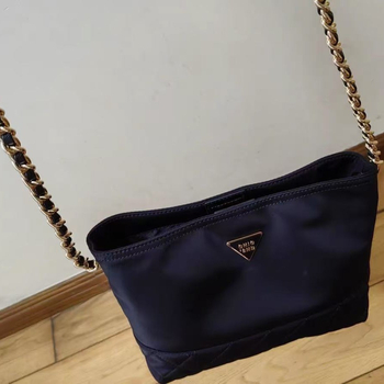 Τσαντάκι ώμου με αλυσίδα, μικρού τετράγωνου σχήματος, Oxford ύφασμα, κανβάς επένδυση, μαγνητικό κούμπωμα