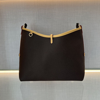 Carryall τσάντα με σχέδιο μπαγκέτας σε σχήμα κέρατος, μονογραμματισμένο στυλ μηνύματος, εσωτερική θήκη για κινητό, δέρμα αγελάδας πρώτης στρώσης, αστικός μινιμαλισμός