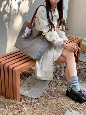 Geantă Tote spațioasă, în stil coreean, din nailon impermeabil, simplă și ușoară pentru utilizare zilnică, Toamnă 2024